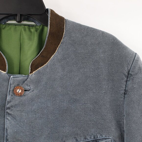 Gossl trachten Jacket men's 46 wood Buttons Hemp silk lining octoberfest - Picture 2 of 12